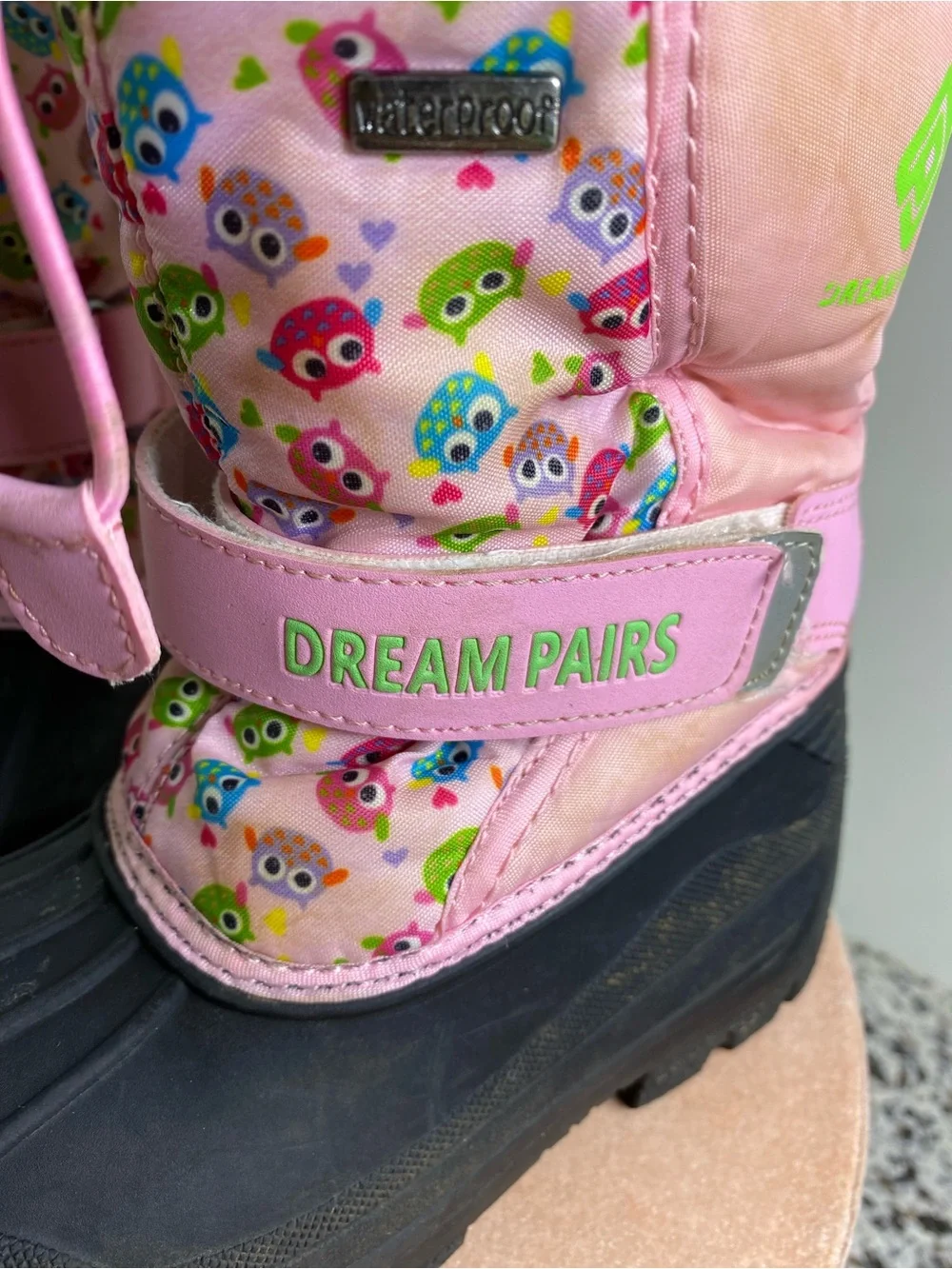 KAMIK Dream Pairs Insulated Winter Snow Boots Pink Owls 10
